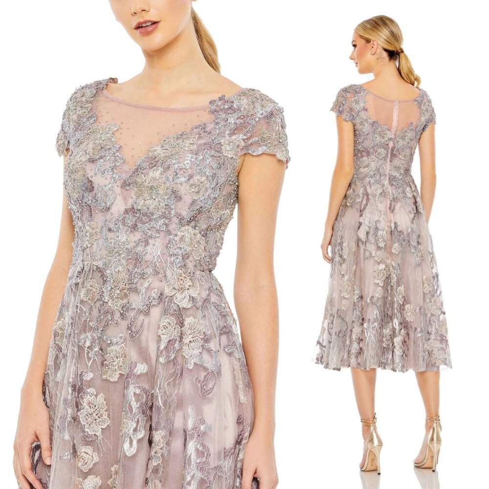 MAC DUGGAL | EMBROIDERED CAP SLEEVELESS A LINE DRESS #20315